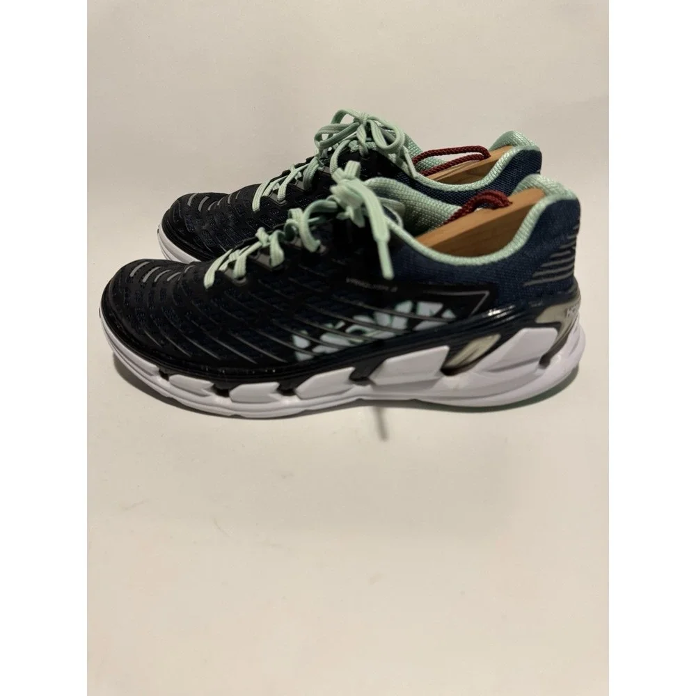 HOKA ONE ONE Women's Vanquish 3 Road Running Shoe Navy/Spring Bud Size 9.5